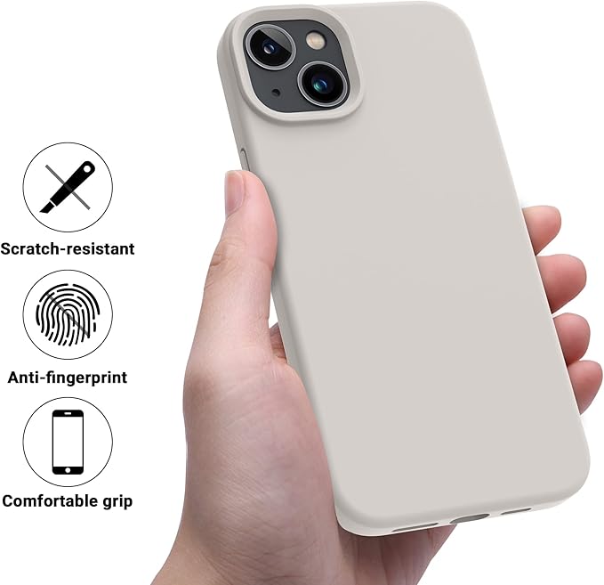 OTOFLY Designed for iPhone 14 Plus Case, Silicone Shockproof Slim Thin Phone Case for iPhone 14 Plus 6.7 inch （Stone）