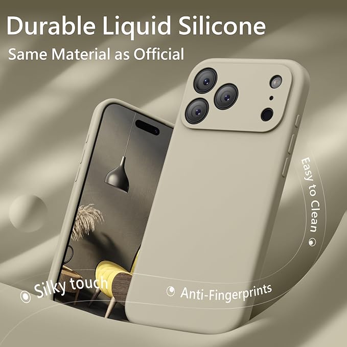 FireNova Magnetic for iPhone 17 Pro Max Case, Compatible with MagSafe, [Integrated Silicone Camera Control Button] [Camera Protection] Anti-Scratch Microfiber Lining Phone Case, 6.9", Khaki
