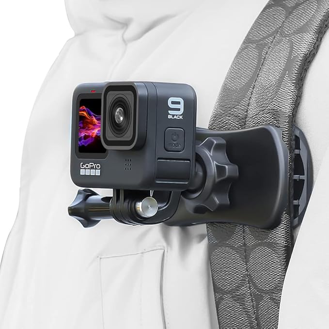 360° Rotation Backpack Strap Mount Quick Clip Mount Compatible with GoPro Hero 13,12,11,10,9,8,7,6,5,4,Fusion,DJI Osmo Action 5 pro/4/3/2,AKASO,Campark,Crosstour Action Cameras
