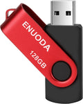 128GB Flash Drive ENUODA Thumb Drive 128GB Swivel Design USB 2.0 Memory Stick Data Storage Jump Drive Pen Drive for Laptop PC Computer (1 Pack, Red)