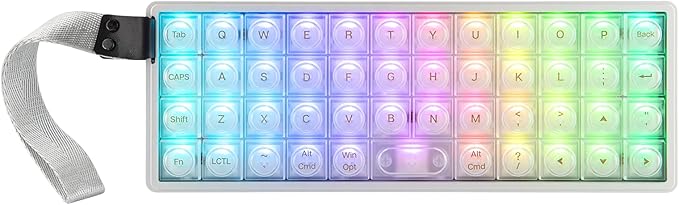 EPOMAKER Luma40 Low Profile Mechanical Keyboard with QMK/VIA & CNC Metal, Transparent PC Keycap, Hot-Swap, Kailh Linear Switch, 2.4Ghz/BT/USB, 40% Wireless Gaming Keyboard for Mac/Win