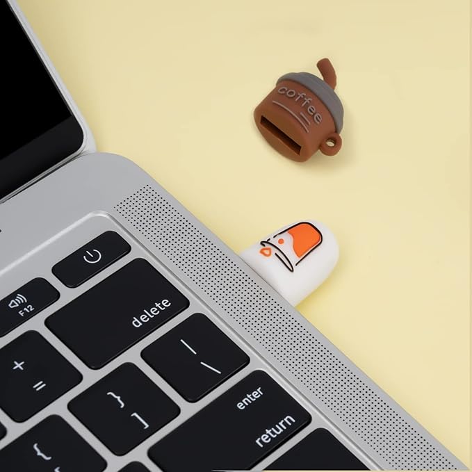 32GB Cute USB Flash Drive Computer Memory Stick Funny USB Pendrive for Teachers, Students, Family and Friends - Pink Coffee