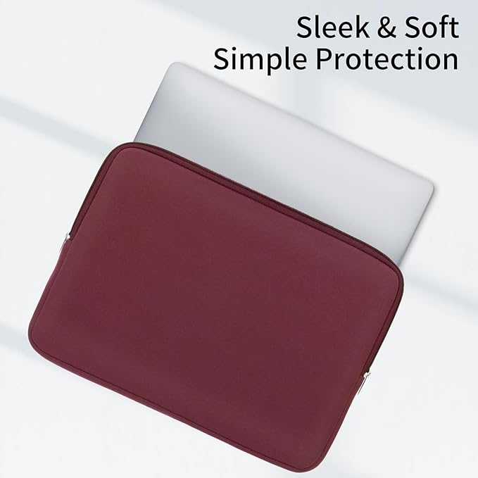 RAINYEAR 14 Inch Laptop Sleeve Protective Case Soft Lining Padded Zipper Cover Carrying Bag Compatible with 14" Notebook Computer Tablet Ultrabook Chromebook (Red, Upgraded Version)
