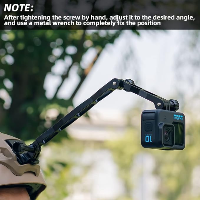 Aluminum NVG Helmet Mount Compatible with Go pro Hero 13 Black,GoPro Hero 12/11/10/9/8/7/(2018)/6/5 Black,DJI Osmo Action 5 pro/4/3/2 and Most Action Cameras(NVG+Extension Arm Set)