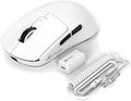 ATTACK SHARK R6 39g Superlight Wireless Gaming Mouse,PixArt PAW3950MAX 42000 DPI,MCU Nodic 52840 Computer Mouse,8K Polling Rate Web Driver,BT/2.4Ghz/Wired Tri-Mode Mice with Coiled Cable-White