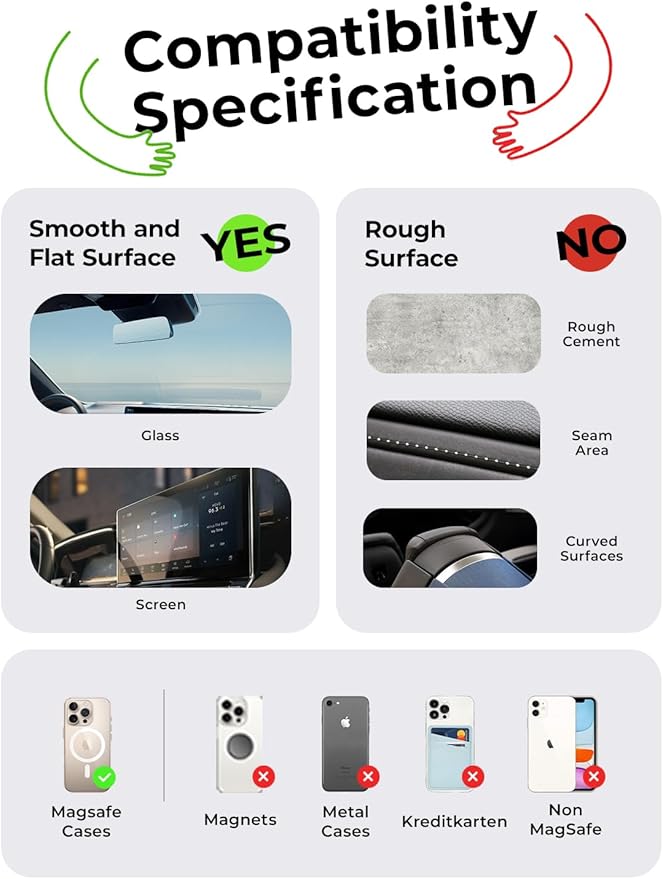 LISEN for Magsafe Car Mount, Cell Phone Holders for Your Car, Magnetic Car Accessories for Women Men Jeep Truck, Vacuum Gifts for iPhone 17 Pro Max 16 15 14 13 12, Samsung S25, Pearl White