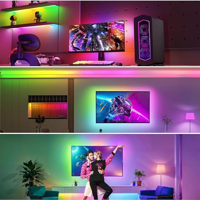 WS2812B IC RGB 5050SMD ECO Individual Addressable LED Strip Light, 3.2FT 144LED/m Flexible Full Color IP30 DC5V Black PCB for DIY Project (No Power Adapter or Controller)