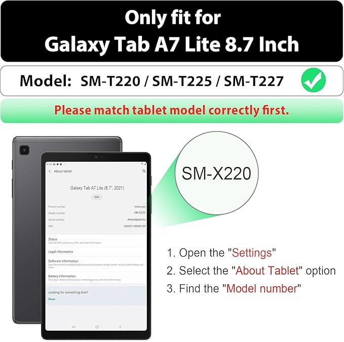 Case for Samsung Tab A7 Lite 8.7 inch 2021 Release SM-T220/T225/T227u, Shockproof Cute Kids Silicone Protective Cover for Galaxy Tab A7 Lite 8.7 inch with Kickstand Shoulder Strap, Red+Black