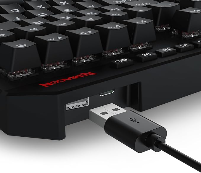 Redragon K758 Wired One-Handed RGB Mechanical Gaming Keyboard, 39 Keys Type-C Professional Gaming Keypad w/Upgraded Hot-Swappable Socket, 4 Onboard Macro Keys & Dedicated Wrist Rest