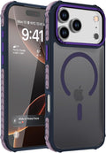 DEERLAMN Strong Magnetic Case for iPhone 17 Pro Max 6.9-Inch,[Compatible with Magsafe][Military Grade Drop Protection] Translucent Matte Shockproof Protective Phone Cover-Frosted Purple