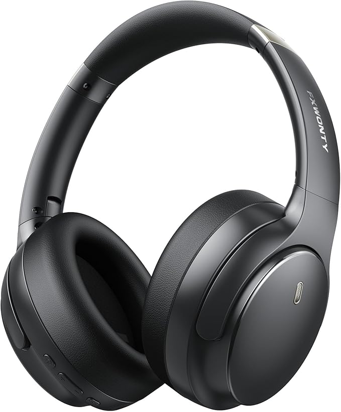 Hybrid Active Noise Cancelling Headphones, Wireless Bluetooth 5.4 Over Ear Headphones & Fast Charging, Hi-Res Audio, Deep Bass, Transparency Mode, 70h Playtime, Comfort for Travel/Office/Home