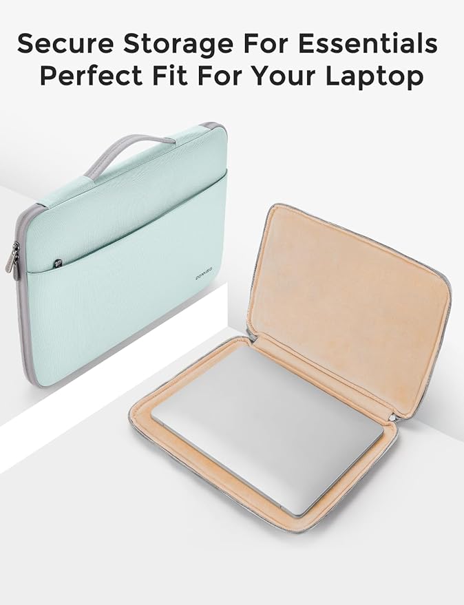 DOMISO 16 inch Laptop Sleeve Protective Case Cover Compatible with 16 16+ inch HP Dell ASUS Lenovo Chromebook,Waterproof Computer Cases Bag with Handle,Mint Green