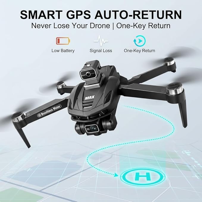 V168 Pro MAX GPS Drones with Camera for Adults 4K, RC Drone with 4.5" HD Screen on Controller, 60 Mins Flight, Long Range Transmission, 360° Obstacle Avoidance, Follow Me, Auto Return, Brushless Motor, QuickShots, Lightweight and Foldable Quadcopter fo...