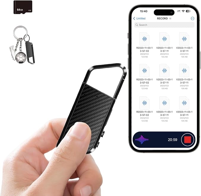 Portable Voice Recorder - Recording Device with Noise Reduction DSP 5.0 Vioce Activated Recorder with Playback, Audio Recorder for Lecture/Meeting -64G