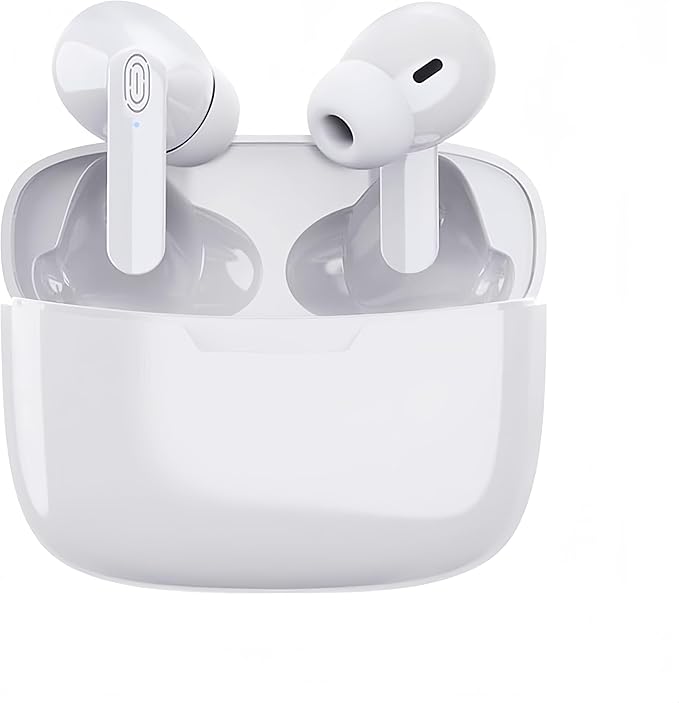 Sanpyl Y113 Bluetooth 5.3 Wireless Earbuds, 3H Playtime IPX5 Sweatproof Headphones, Comfort Fit Secure Ear Grip for Gym Running Travel, Includes 114-Language Translation Support, White