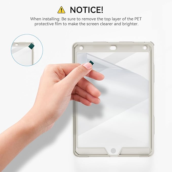 Case for iPad 6th/5th Generation 9.7'' with Screen Protector Pencil Holder [360 Rotating Hand Strap] &Stand, Drop-Proof Case for iPad 6th/5th/ Air 2/ Pro 9.7 (FruitGreen&Beige)