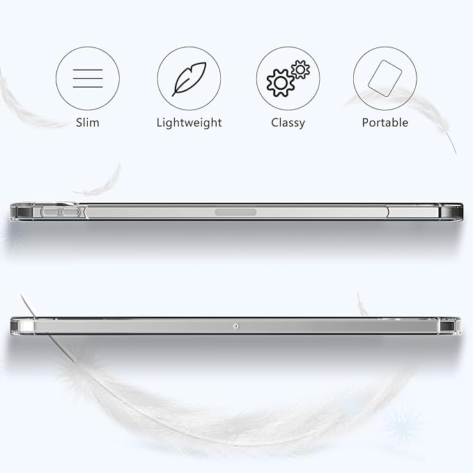 for iPad Pro 12.9 inch Case 6th/5th/4th/3rd Generation (2022/2021/2020/2018) Translucent Frosted Soft TPU Back Shockproof Silicone Slim Lightweight Thin Anti-Yellow Corner Protective Cover