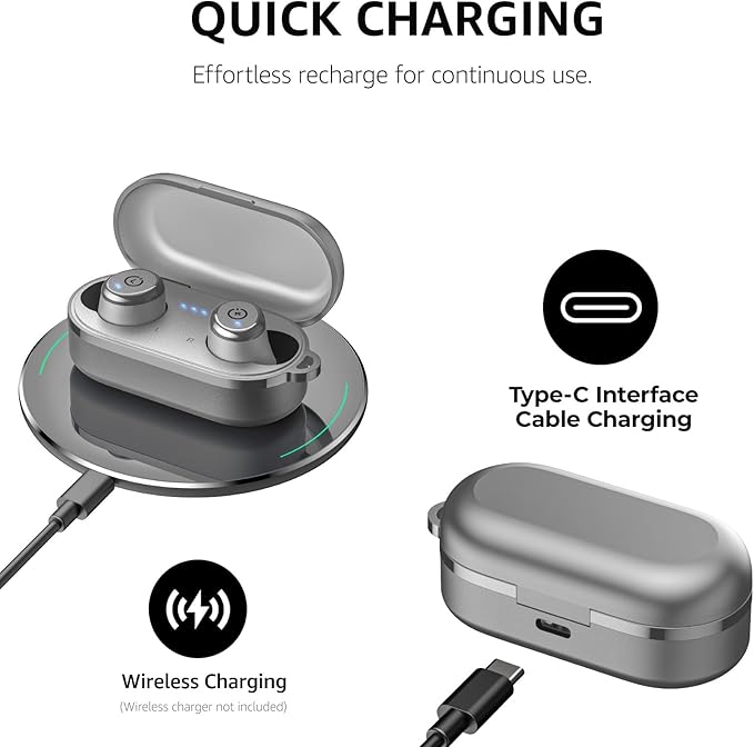 TOZO T10 Wireless Earbuds Bluetooth 5.3 Headphones, App Customize EQ, Ergonomic Design, 55H Playtime, Wireless Charging Case, IPX8 Waterproof Sound in-Ear Headset, New Version