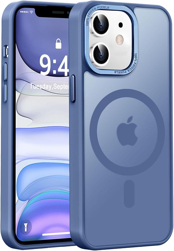 Newfuture Designed for iPhone 11 Case with Strong Magnetic [13 FT Military Drop Protection] [Compatible with Magsafe] Slim Translucent Matte Shockproof with Anti-Fingerprint Phone Case, Light Blue