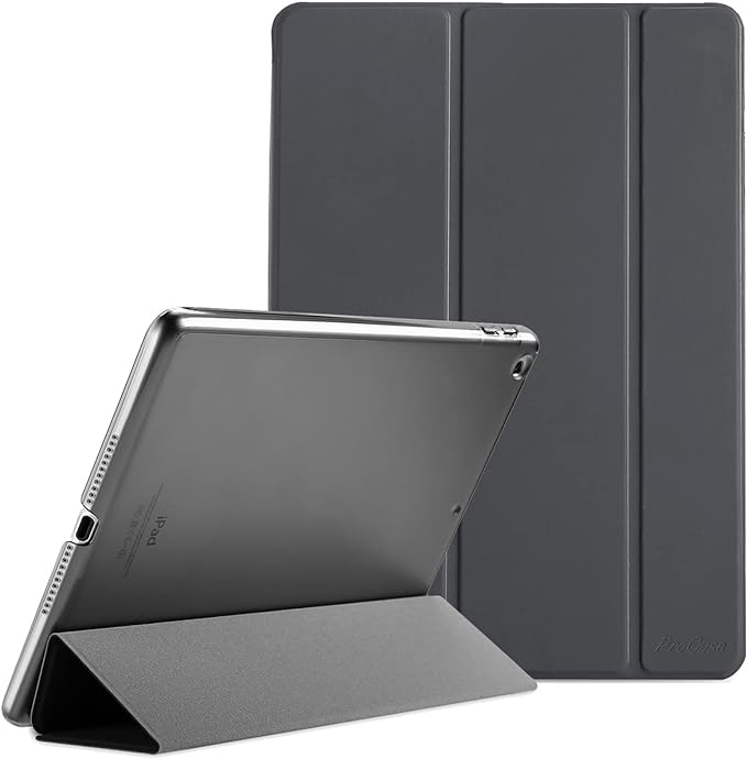 ProCase Smart Case for iPad 9.7 Inch iPad 6th/5th Generation 2018 2017(Model: A1893 A1954 A1822 A1823), Ultra Slim Lightweight Stand Cover with Translucent Frosted Back -Grey