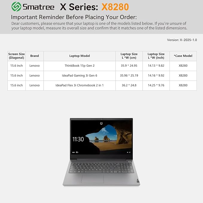 Smatree Hard EVA Protective Sleeve Compatible for 15.6 inch Lenovo IdeaPad Flex 3i Chromebook 2 in 1, for 15.6 inch IdeaPad Gaming 3i Gen 6, for 15.6inch ThinkBook 15p Gen 2 Case, Green (X8280G)