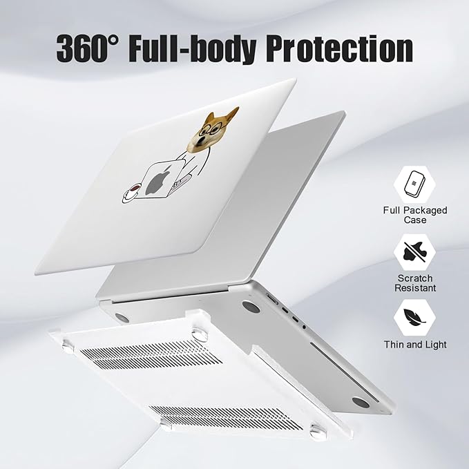 DTangLsm Compatible for MacBook Air 15 inch Case M5 2026 2025-2023 A3448 M4 A3241 M3 A3114 M2 A2941, Clear Plastic Hard Shell Cover for MacBook Air 15 Laptop M5 Case & Keyboard Cover, Hard-working Dog