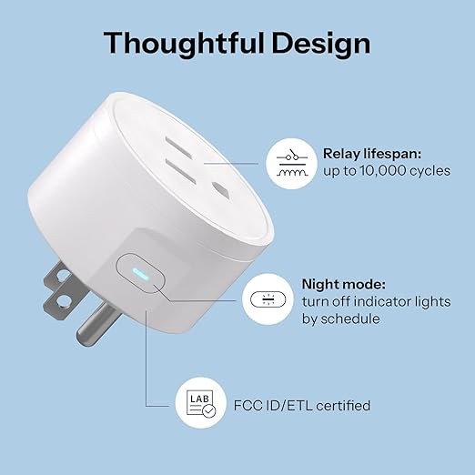 SONOFF Matter Smart Plug S41s 4-Pack, 15A 1800W WiFi Smart Plug Outlet, ETL Certified, Remote & Voice Control with Timer, Compatible with Alexa, Google Home, Apple HomeKit & SmartThings