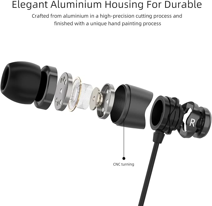 SoundMAGIC E11C Wired Earbuds with Microphone HiFi Stereo Earphones Noise Isolating in Ear Headphones Powerful Bass Tangle Free Cord Black