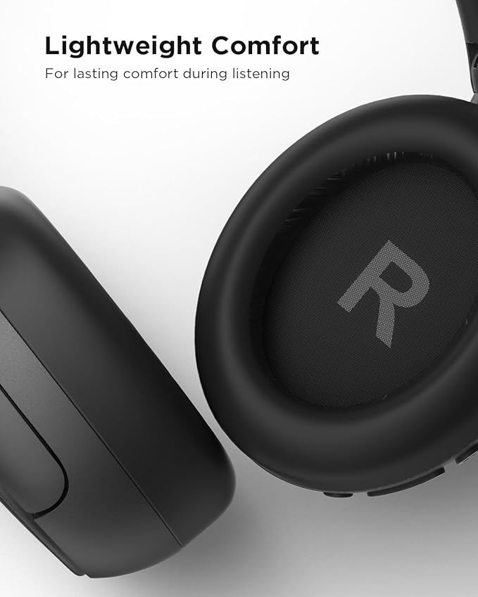 TALIX H30 Hybrid Active Noise Cancelling Headphones, 110H Playtime Hi-Res Audio Bluetooth 6.0 Wireless Over Ear ANC Headphones for Commute/Workout/Gym (Black)