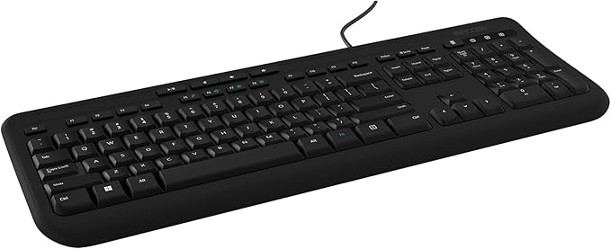 Incase Wired Keyboard 600 – Designed by Microsoft – Spill Resistant, Quiet Touch Keys, Plug and Play, 4 Hotkeys, Windows Start Key – Black