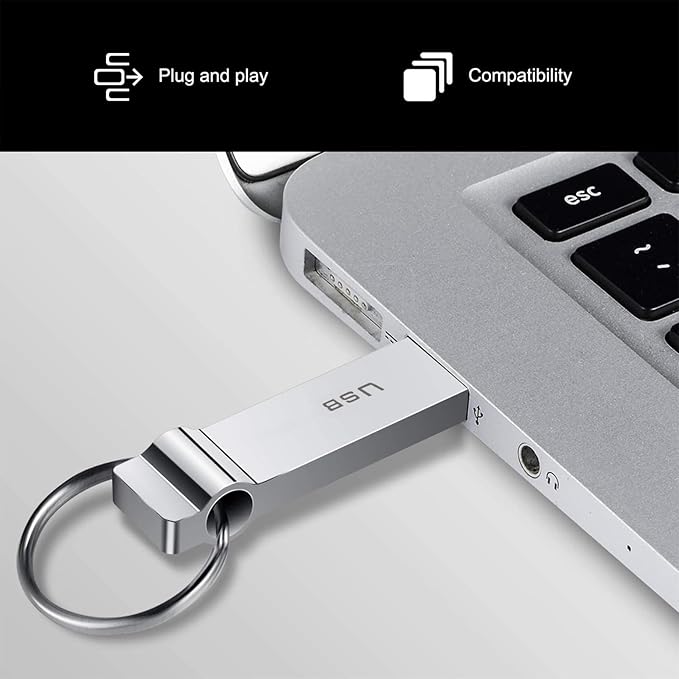 USB Flash Drive 230GB Waterproof USB Stick High Speed Memory Stick 230GB Ultra Large Storage Metal Thumb Drive with Keychain Design for Laptop Computer Tablet