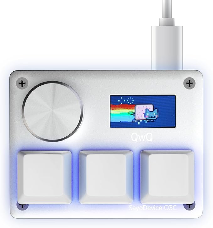 O3C Rapid Trigger Hall Effect Keyboard Suitable for OSU and Geometry Dash Rhythm Game Macro Keypad with Magnetic Linear Switches (Silvery, Gateron KS-20 White Switch)