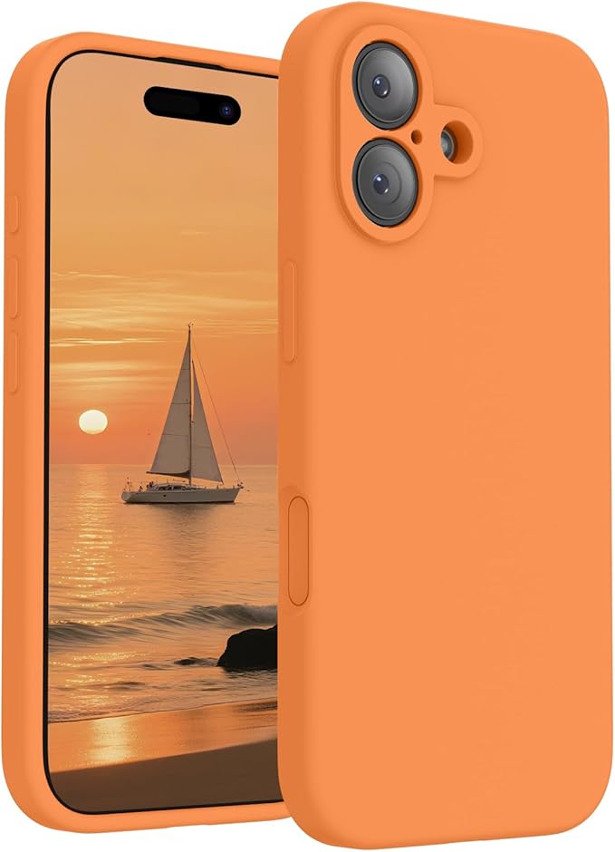 FireNova Magnetic for iPhone 17 Case, Compatible with MagSafe, [Integrated Silicone Camera Control Button] [Camera Protection] Anti-Scratch Microfiber Lining Phone Case, 6.3", Orange