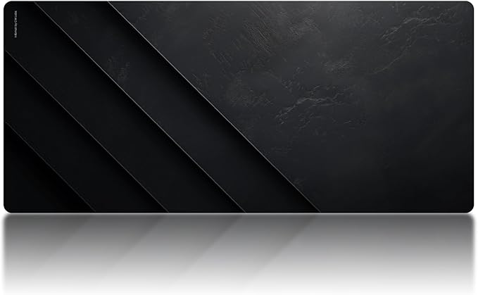 Black Stone Mouse Pad – Extra Large Desk Mat for Keyboard and Mouse | Minimalist Gaming Mouse Pad, Laptop Desk Mat, Non-Slip Rubber Base, Modern Workspace Accessory