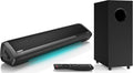 Saiyin Sound Bars for TV with Subwoofer, 2.1 Deep Bass Small Soundbar Monitor Speaker Home Theater Surround System PC Gaming Bluetooth/AUX/Optical Connection, Wall Mountable 17-inch