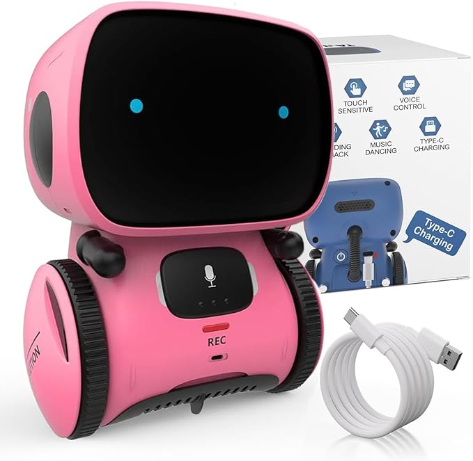 98K Robot Toys for Girls and Boys Rechargeable, Touch and Voice Control Robots Interactive Talking Smart Partner and Teacher with Singing, Dancing, STEM Toy Gifts for Kids Age 3 and Up