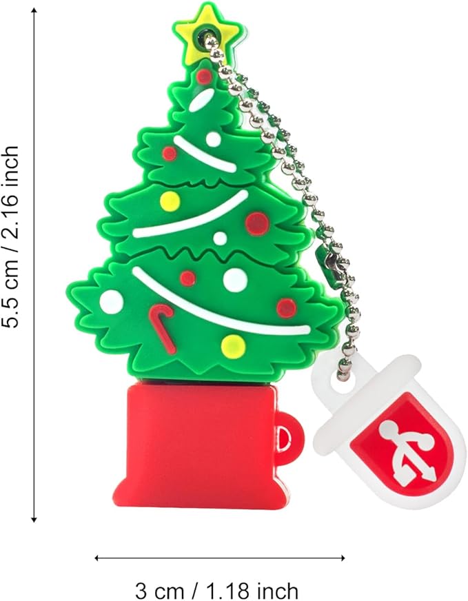 Christmas Tree USB Flash Drive 32GB, Gift Memory Stick with Chain for Your Family,Kids,Friends,Students,Teacher Merry Christmas