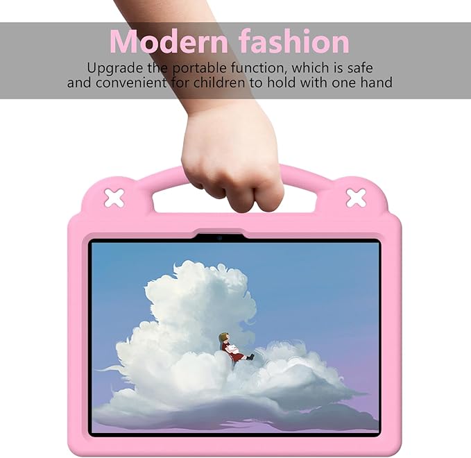 AKABEILA Compatible with Xiaomi Pad 7/Xiaomi Pad 7 Pro 11.2 inch 2024/Xiaomi Pad 8 2025 11.2 inch Tablet Case, Kids Friendly Universal Protective Case with Shoulder Strap & Stand Handle Pink
