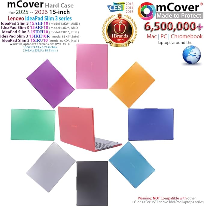 mCover Case ONLY Compatible for 2025-2026 15" Lenovo IdeaPad Slim 3 15AHP10 / 15ARP10 / 15IRH10 / 15IRU10 Series Windows Computers (NOT Fitting Any Other Lenovo Models) (Clear)
