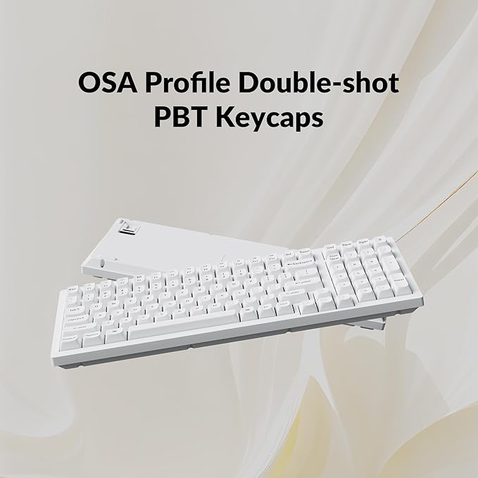 Keychron K4 Pro QMK/VIA Custom Wireless Mechanical Keyboard, Programmable Hot-swappable 100 Keys, RGB Backlight Wired Gaming Keyboard with K Pro Silent Red Switches for Mac/Windows/Linux - White