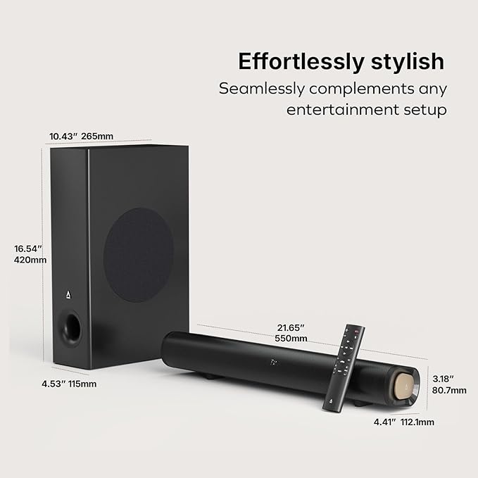 Creative Stage Pro - 2.1 Soundbar with Dolby Audio, HDMI, Bluetooth 5.3, USB Audio, for TV, PC and Mobile