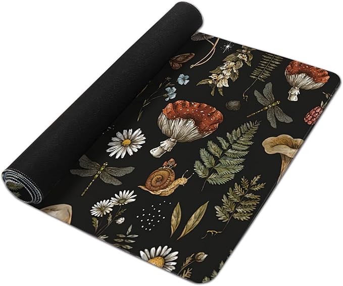 Vintage Mushroom Large Mouse Pad Extended Gaming Mouse Pad Waterproof Desk Mat with Stitched Edge,Non Slip Base Keyboard Mouse pad for Home Office 35.4" X 15.7"