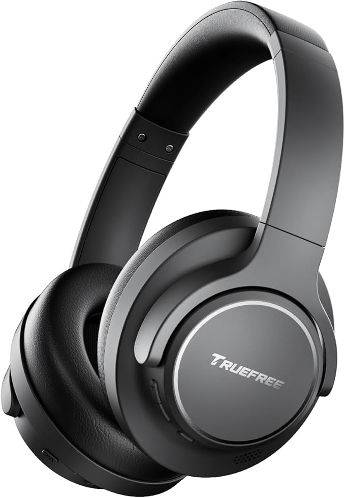 Truefree HF10 Hybrid Active Noise Cancelling Headphones, Wireless Over Ear Bluetooth 6.0 ANC Headset, 125 Hours Playtime, Spatial Audio, Deep Bass, App Custom EQ, Dual Connection, Comfort Fit Ear Cups