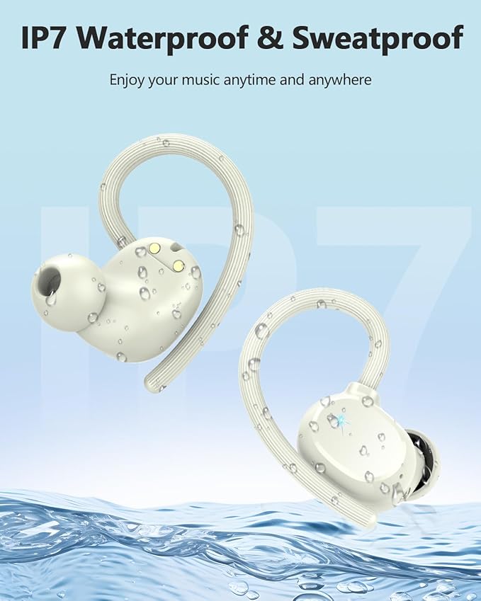 Wireless Earbuds, 2026 Bluetooth 5.3 Headphones HiFi Stereo, Bluetooth Earbuds with ENC Noise Cancelling Mic, IP7 Waterproof in Ear Earphones, 128H Dual LED Display Ear Buds for Workout Sports