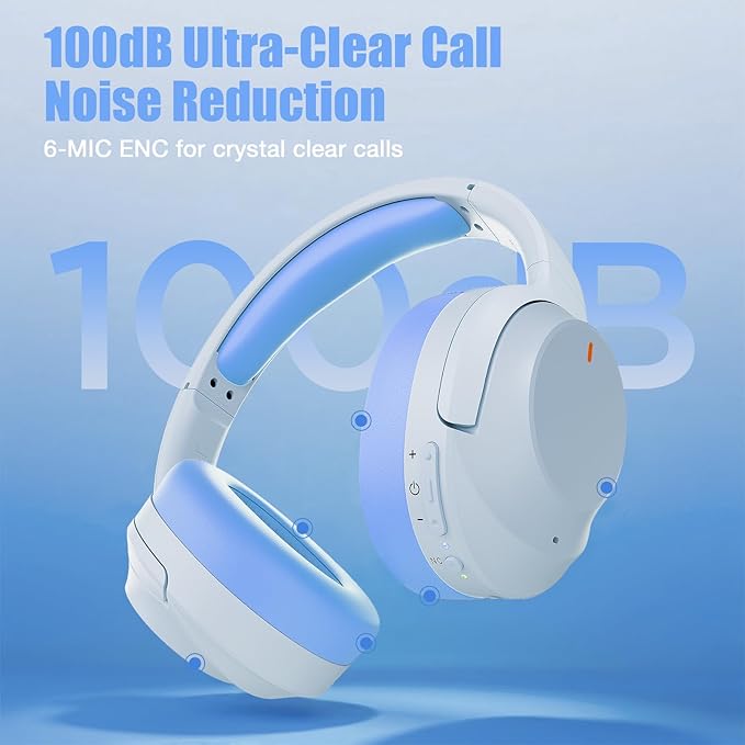 Upgraded Pro‑level Hybrid Active Noise Cancelling Headphones, HD Sound & Big Bass, 2X Softer Comfort, Long ANC Playtime, Wireless Over-Ear Bluetooth Headphones Perfect for Home Office|Travel|Pair