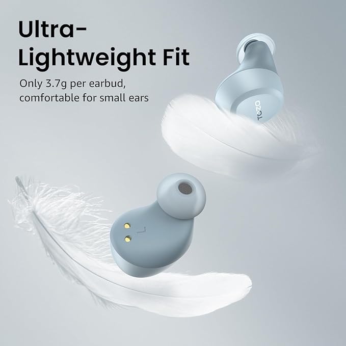 TOZO A1 Wireless Earbuds Bluetooth 5.3 Light Weight in Ear IPX5 Waterproof Headphones 2 Mic for AI Calls, Immersive Premium Sound Bass Headset with Charging Case, 32 Presets EQ Customization via App