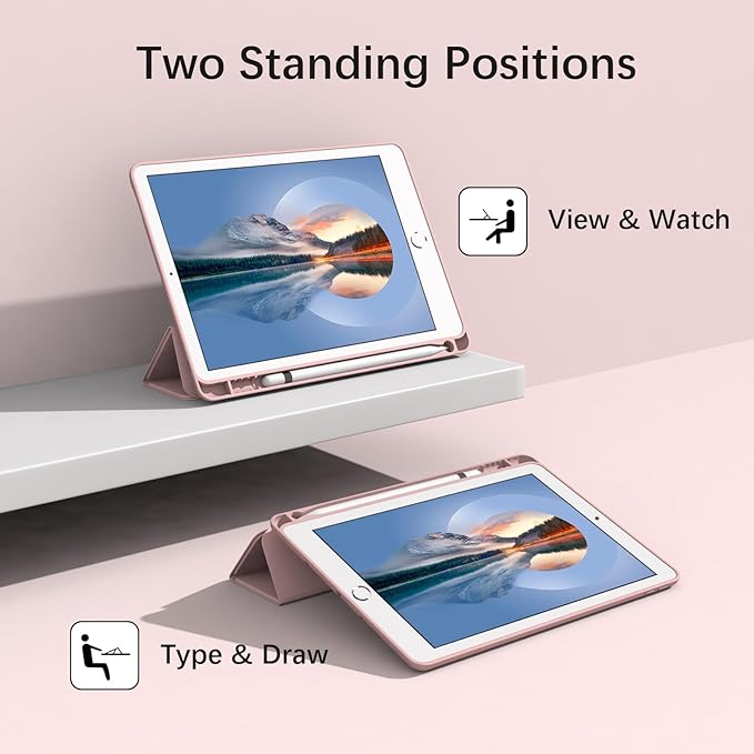 Case for iPad Air 3 / Pro 10.5 Inch, Lightweight Slim Soft TPU Trifold Stand Smart Cover, Auto Sleep/Wake Case with Pencil Holder for iPad Air 3rd Generation/Pro 10.5 - Pink