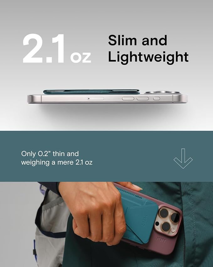 MOFT Magnetic Wallet Stand Compatible with iPhone 17/16/15/14/13/12 Series, Angle Adjustment & Magsafe Compatible MOVAS Phone Stand,Jungle