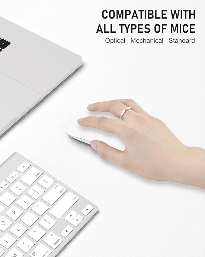 Desk Pad, 30" x 14" PU Leather Non-Slip Desk Mat Large Mouse Pad for Desktop, Waterproof Laptop Computer Writing Mat for Office, Home, Work, Gaming, White