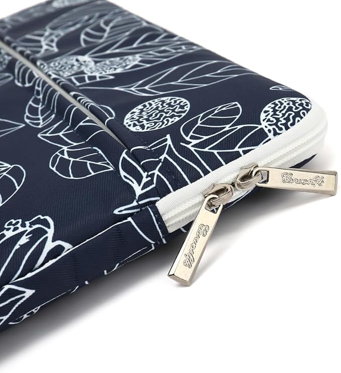 canvaslife Waterproof Pattern Laptop Sleeve 15 Inch 15 Case and 15.6 Laptop Bag(Blue Leaves)